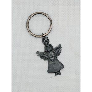 Vintage Angel KEY RING with Heart One Sided Design 1.75" Used